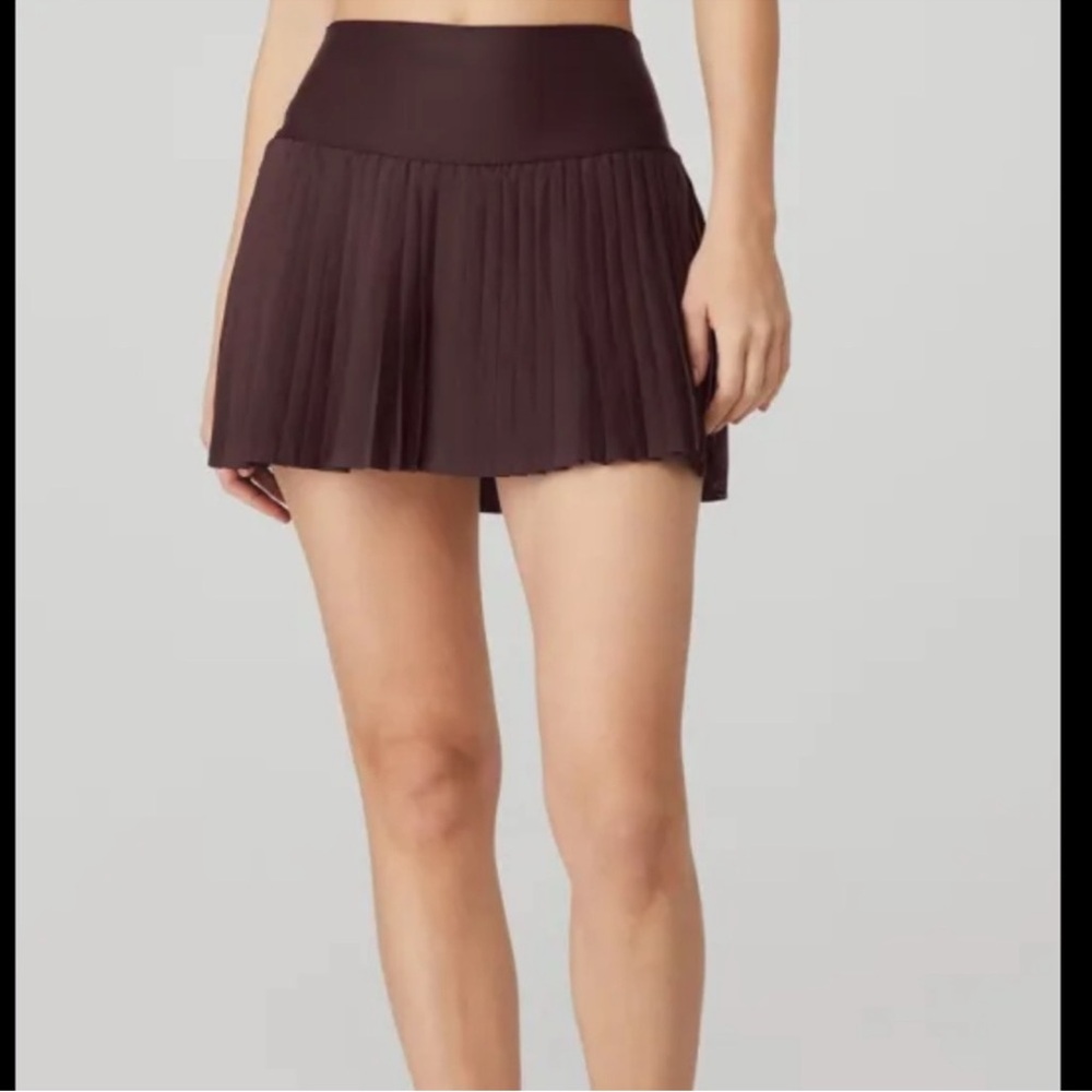 ALO Grand Slam Skirt Tennis Padel Pickleball BROWN